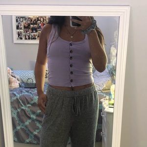 Purple cropped tank top